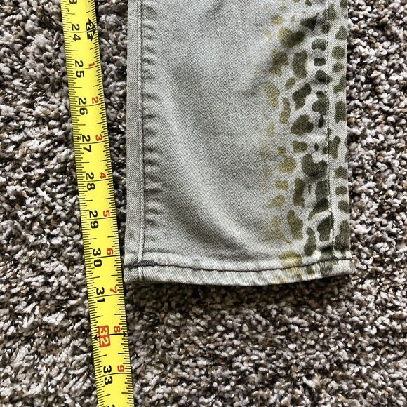 True Religion Jeans 26 Jude Sand Drifter Gray Leopard Print Skinny Low Rise - Picture 7 of 14